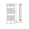 Dvieļu žāvētājs / Radiators AQUALINE Tondi-E elektriskais 60x97cm, 400W, balts  DE460T