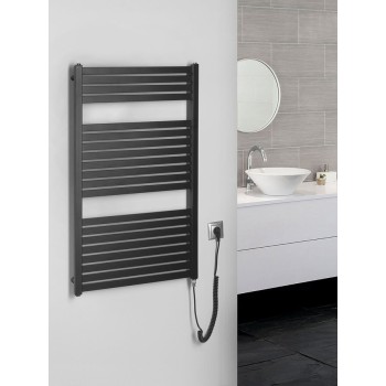Dvieļu žāvētājs / Radiators AQUALINE Tondi-E elektriskais 60x97cm, 400W, matēti melns DE466T
