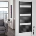 Полотенцесушитель / Радиатор AQUALINE Tondi-E электрический 60x133см, 600Вт, матовый черный DE486T