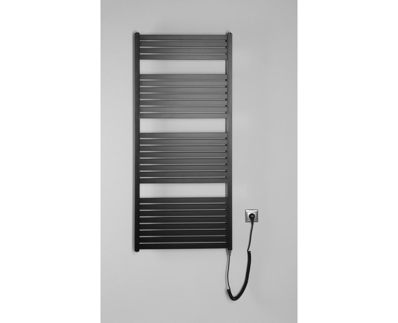 Полотенцесушитель / Радиатор AQUALINE Tondi-E электрический 60x133см, 600Вт, матовый черный DE486T