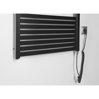 Dvieļu žāvētājs / Radiators AQUALINE TONDI-E elektriskais 60x169cm, 800W, melns matēts DE496T