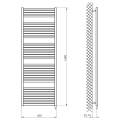 Полотенцесушитель / Радиатор AQUALINE TONDI-E электрический 60x169см, 800Вт, черный матовый DE496T