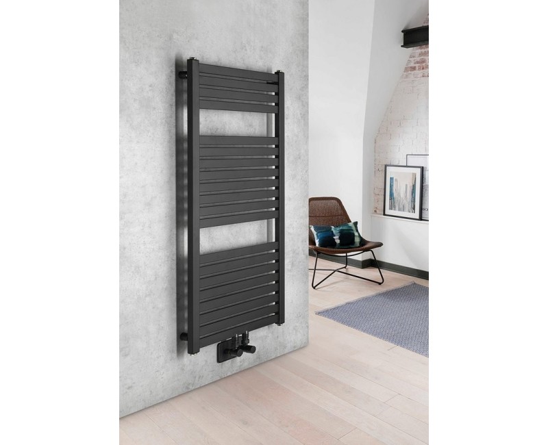 Rankšluosčių džiovintuvas / Radiatorius AQUALINE Tondi 45x97cm, matinė juoda DT456T
