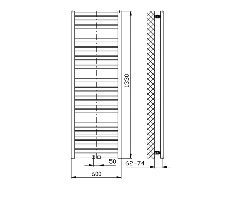 Полотенцесушитель / Радиатор AQUALINE Tondi радиатор 60x133 см белый DT480T