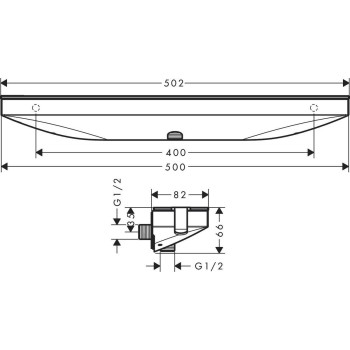 Dušo galva Hansgrohe Rainfinity Porter 500 L baltas matinės 26843700 Baltas Matinis