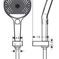 Dušas klausule Hansgrohe Rainfinity 130 3jet HS EcoSm.9L 26865000 Hromēts