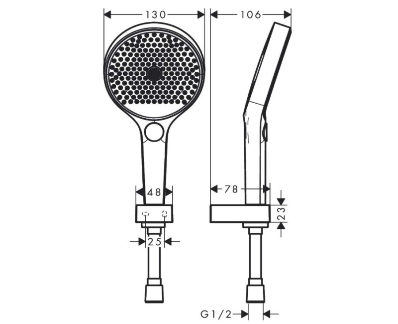 Dušas klausule Hansgrohe Rainfinity 130 3jet HS EcoSm.9L 26865000 Hromēts