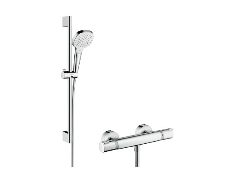 Душевая система Hansgrohe Croma Select E Vario с термостатом Ecostat Comfort Белый/Матовый 27081400