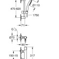 Dušas komplekts Grohe Precision Flow ar Termostatu Hromēta 34800001