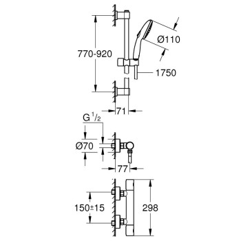 Душевая система Grohe Precision Get с термостатом Chrome 34857000