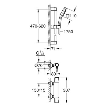 Душевая система Grohe Precision Trend с термостатом Chrome 34237003