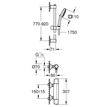 Душевая система Grohe Precision Trend с термостатом Chrome 34855003