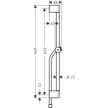 Dušas komplekts Hansgrohe Unica Pulsify Dušas stienis 650mm ar dušas vadu 160cm 24400700 Balts matēts