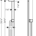 Dušas komplekts Hansgrohe  Unica S Puro Dušas stienis 650mm ar dušas vadu Isiflex 1600mm 24402670 Melns Matēts