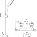 Dušas komplekts Ideal Standard Ceratherm T25  ar Termostatu Hromēta A7203AA