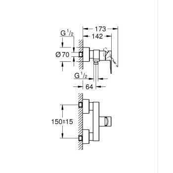 Dušas maisītājs Grohe Lineare Hard Graphite 33865AL1