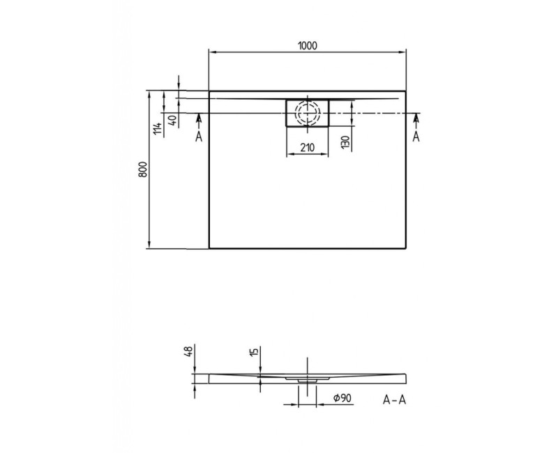 Душевой поддон Villeroy & Boch Architectura MetalRim 80x100 см, Акрил Белый UDA1080ARA248V-01