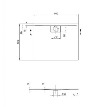 Dušo padėklas Villeroy & Boch Architectura MetalRim 80x100cm, VilboGrip, Akrilas Baltas UDA1080ARA215GV-01