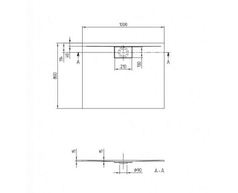 Душевой поддон Villeroy & Boch Architectura MetalRim 80x100 см, VilboGrip, Акрил Белый UDA1080ARA215GV-01