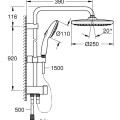 Душевая система Grohe Vitalio Comfort 250 Chrome 26989001