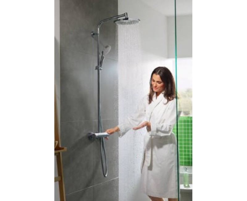 Dušos sistema Hansgrohe Crometta S Showerpipe 240 1jet EcoSmart Chromuota 27268000