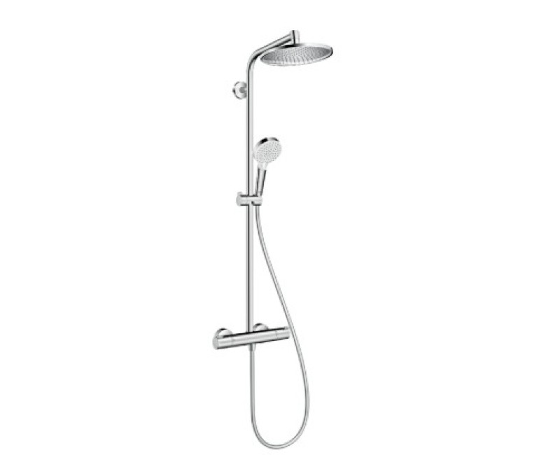 Dušos sistema Hansgrohe Crometta S Showerpipe 240 1jet EcoSmart Chromuota 27268000