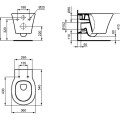 Pakabinamas tualetas Ideal Standard Connect Air AquaBlade, be dangčio Juodas E0054V3
