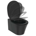 Pakabinamas tualetas Ideal Standard Connect Air AquaBlade, be dangčio Juodas E0054V3