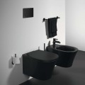Pakabinamas tualetas Ideal Standard Connect Air AquaBlade, be dangčio Juodas E0054V3
