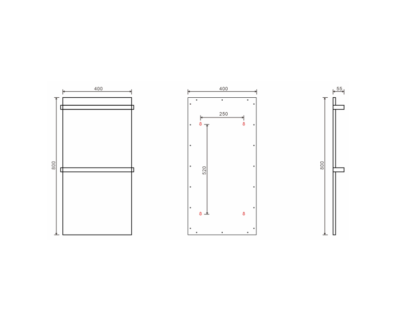 Dvieļu žāvētājs / Radiators Sapho Elmis, 40x80cm, 120W, balts matēts  EB420