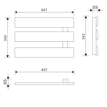Dvieļu žāvētājs / Radiators AQUALINE Elektriskais Elvis, 48x33x5cm, 50W, balts  EB480