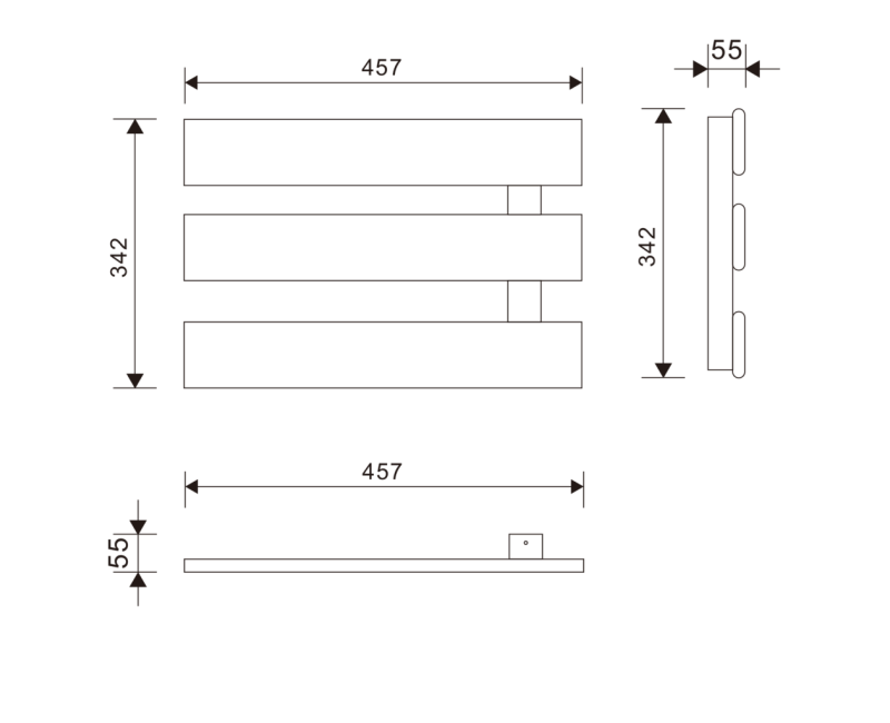 Dvieļu žāvētājs / Radiators AQUALINE Elektriskais Elvis, 48x33x5cm, 50W, balts  EB480