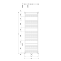 Полотенцесушитель / Радиатор AQUALINE Direct 132x45см, 594Вт, белый ELM34T