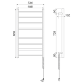Dvieļu žāvētājs / Radiators Sapho REDONDO elektriskais 50x90cm, 7W, matēti melns  ER220BV