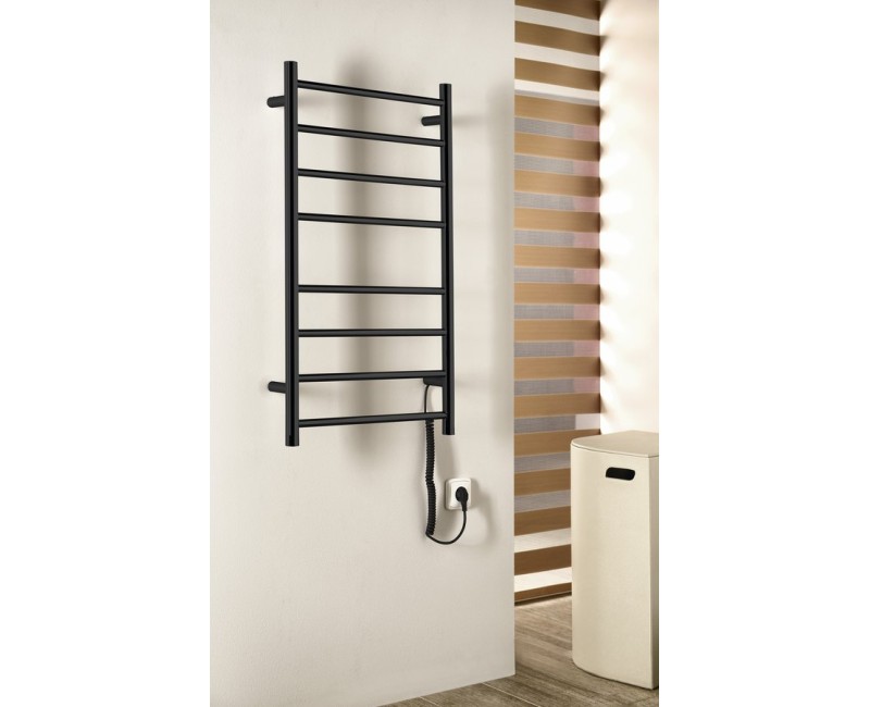Dvieļu žāvētājs / Radiators Sapho REDONDO elektriskais 50x90cm, 7W, matēti melns  ER220BV