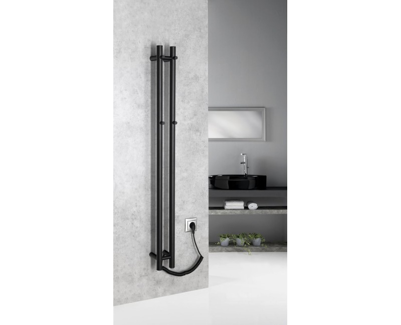 Dvieļu žāvētājs / Radiators Sapho PAPINADO elektriskais 11x120 cm, 40 W, matēti melns ER340