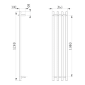 Dvieļu žāvētājs / Radiators Sapho PAPINADO elektriskais 26x120 cm, 85 W, matēti melns  ER350