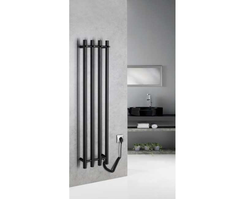 Dvieļu žāvētājs / Radiators Sapho PAPINADO elektriskais 26x120 cm, 85 W, matēti melns  ER350