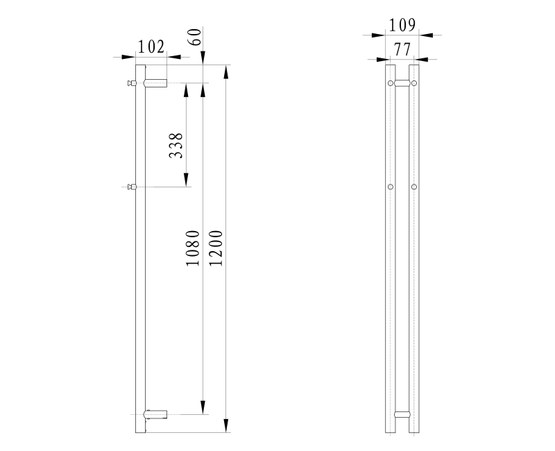 Dvieļu žāvētājs / Radiators Sapho PAPINADO elektriskais 11x120cm, 40W, hroms ER740