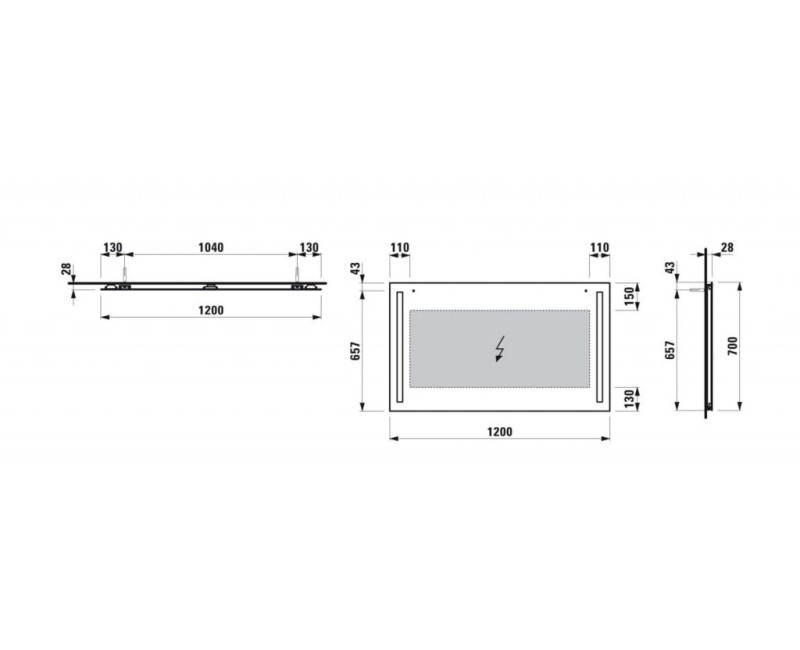 Зеркало для ванной Laufen Lani со LED подсветкой, 120x70 см H4038561121441