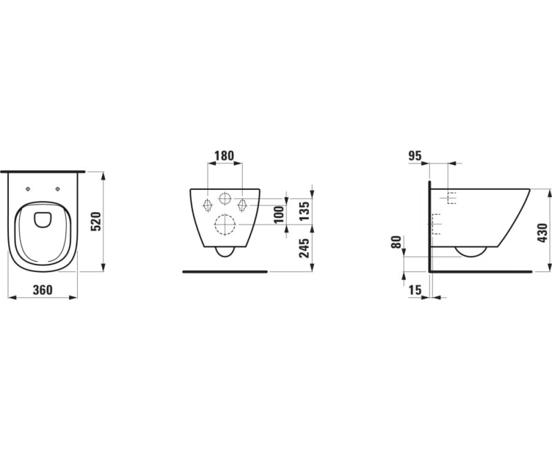 Подвесной унитаз Laufen lua Rimless без крышки H8200804000001 Белый