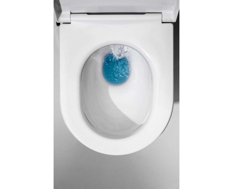 Piekaramais pods ar bide funkciju Laufen Cleanet Navia Rimfree ar LCC SoftClose vāku Balts