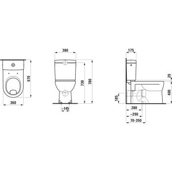 Tualetes pods Laufen Pro Bez tvertnes un vāka H8249590000001 Balta