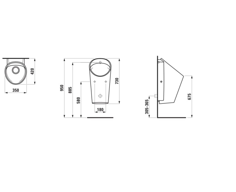 Писсуар Laufen Lema Rimless H8411930004011 Белый