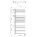 Dvieļu žāvētājs / Radiators AQUALINE Direct-E Elektriskais 45x96 cm, 300W, balts  ILE94T