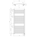 Полотенцесушитель / Радиатор AQUALINE Orbit-E, 45x96см, 300 Вт, белый ILEO94T