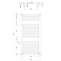 Dvieļu žāvētājs / Radiators AQUALINE Orbit  96x60cm, 597W, balts  ILO96T
