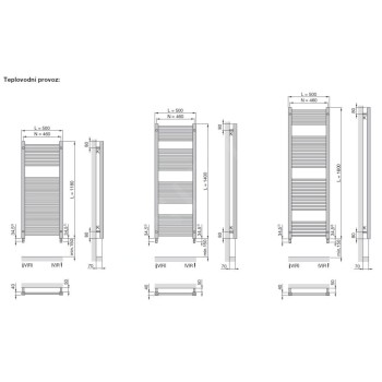 Dvieļu žāvētājs / Radiators Zehnder Impa 140x50cm, Balts IMP-140-050