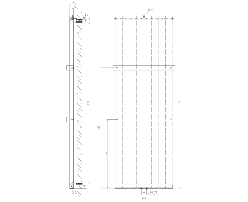 Dvieļu žāvētājs / Radiators Sapho Magnifica 61x181cm, balts ar tekstūru IR137