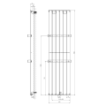 Rankšluosčių džiovintuvas / Radiatorius Sapho COLONNA 450x1800mm, Juodas tekstūruotas IR147